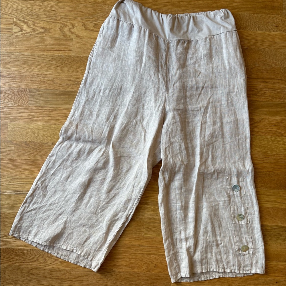 Devitalia Wide Leg Linen Pants / XL/L